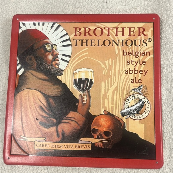 metal sign: Four corner holes for mounting, pre-owned,Brother Thelonious Belgian - Picture 1 of 16